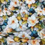 Charunir Exclusive Digital Collection Super King Size Satin Soft Cotton Bedsheet - Lvory Meadow
