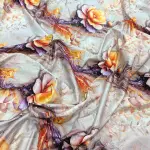 Charunir Exclusive Digital Collection Super King Size Satin Soft Cotton Bedsheet - Golden Ember