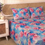 Charunir Exclusive Digital Collection Super King Size Satin Soft Cotton Bedsheet - Blsh Pink