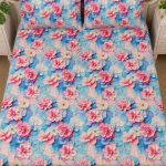 Charunir Exclusive Digital Collection Super King Size Satin Soft Cotton Bedsheet - Blsh Pink