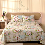 Charunir Exclusive Digital Collection Super King Size Satin Soft Cotton Bedsheet - Cherry Melody