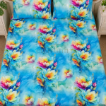 Charunir Exclusive Digital Collection Super King Size Satin Soft Cotton Bedsheet l  Golden Lily