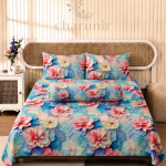 Charunir Exclusive Digital Collection Super King Size Satin Soft Cotton Bedsheet - Blsh Pink