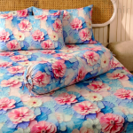 Charunir Exclusive Digital Collection Super King Size Satin Soft Cotton Bedsheet - Blsh Pink