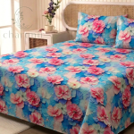Charunir Exclusive Digital Collection Super King Size Satin Soft Cotton Bedsheet - Blsh Pink