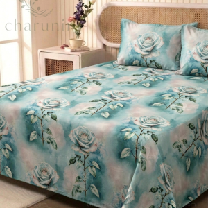 Charunir Exclusive Digital Collection Super King Size Satin Soft Cotton Bedsheet