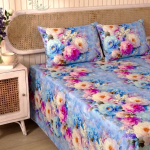 Charunir Exclusive Digital Collection Super King Size Satin Soft Cotton Bedsheet - luxury garden