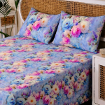 Charunir Exclusive Digital Collection Super King Size Satin Soft Cotton Bedsheet - luxury garden