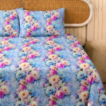 Charunir Exclusive Digital Collection Super King Size Satin Soft Cotton Bedsheet - luxury garden