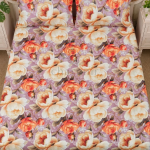 Charunir Exclusive Digital Collection Super King Size Satin Soft Cotton Bedsheet - Royal peony
