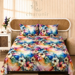 Charunir Exclusive Digital Collection King Size Satin Soft Cotton Bedsheet