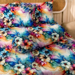 Charunir Exclusive Digital Collection King Size Satin Soft Cotton Bedsheet