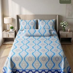 Charunir Pure Cotton Soft Fabric King Size Bedsheet | Luxury Floral Print Export Quality